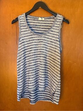 GAP Blue and White Striped Scoop Neck Tank